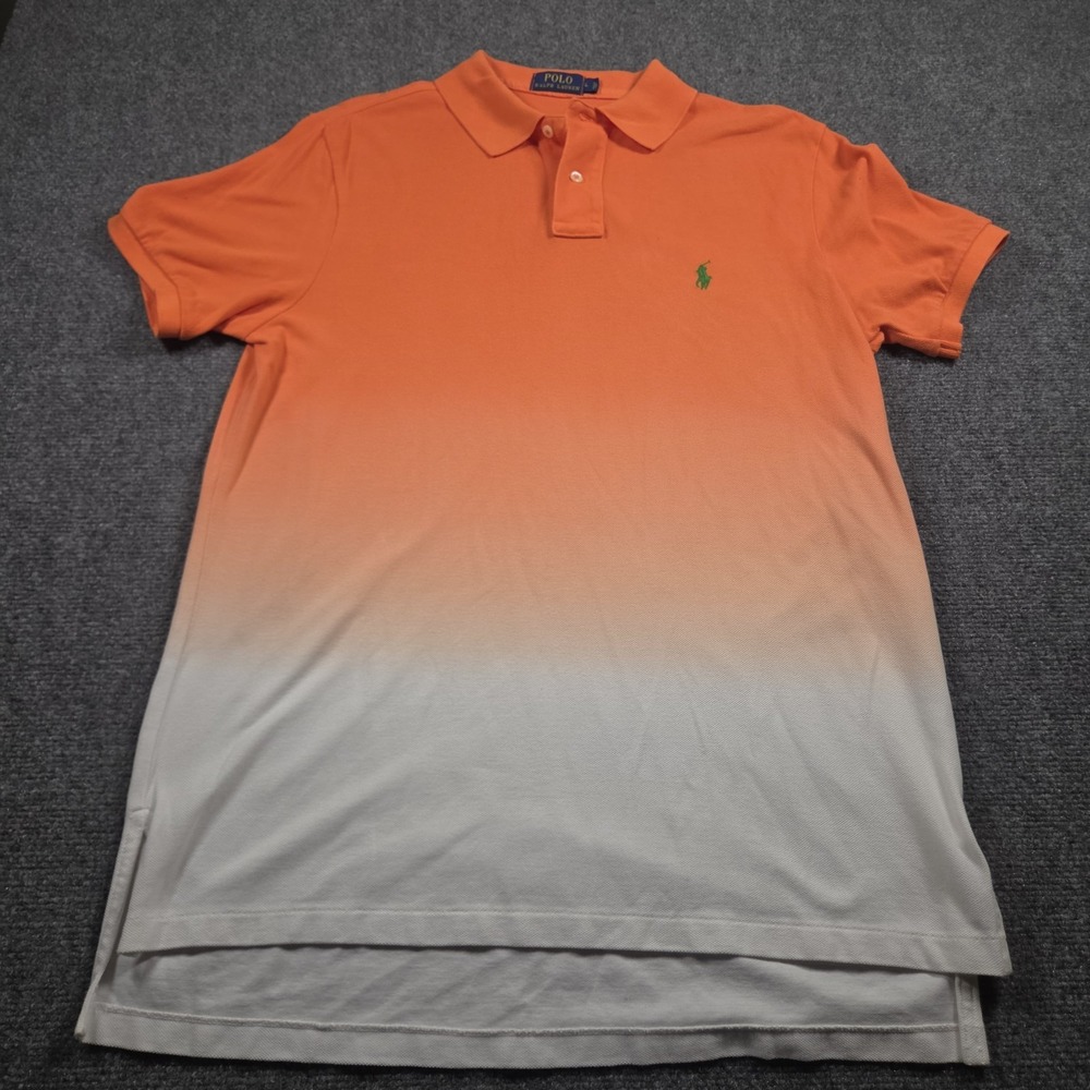 Polo Ralph Lauren Shirt Men Size Large Ombre Faded Orange Creamsicle Pony